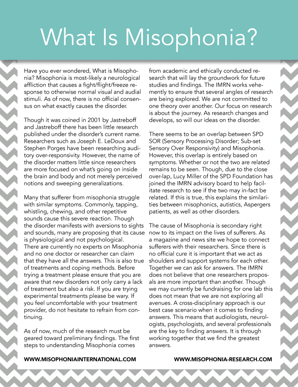 misophonia print outs misophonia