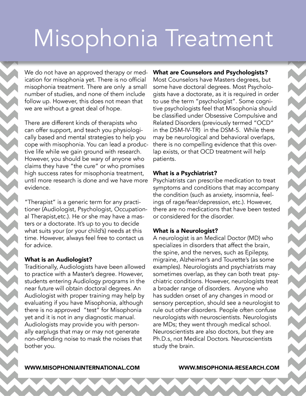 misophonia print outs misophonia